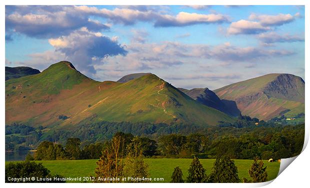 Catbells at Dawn Print by Louise Heusinkveld