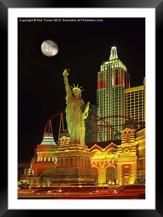 Vegas Nights Framed Mounted Print by Rob Turner