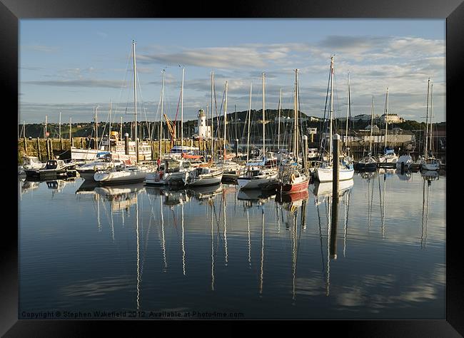 Scarborough harbour in evening light No 3 Framed Print by Stephen Wakefield