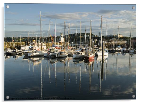 Scarborough harbour in evening light No 3 Acrylic by Stephen Wakefield