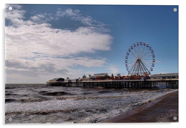 Central Pier Blackpool Acrylic by Sarah Couzens