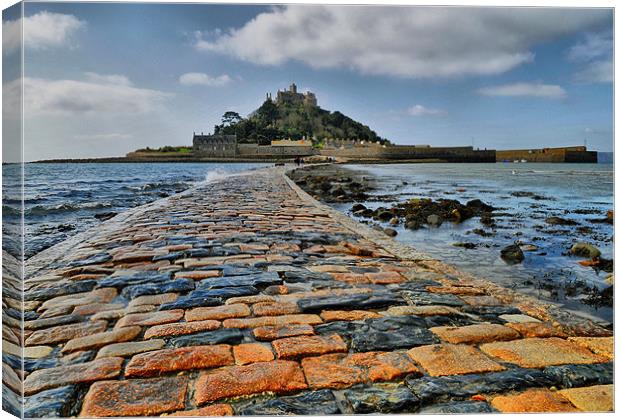 Low Tide, St Michael's Mount, Cornwall Canvas Print by Brian Pierce
