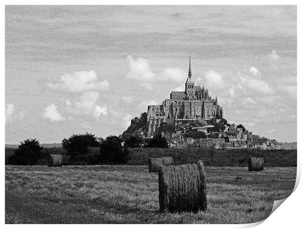 Le Mont St Michel Print by Noreen Linale