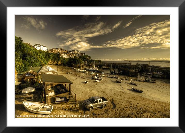 Dawn over Newquay Harbour Framed Mounted Print by Rob Hawkins