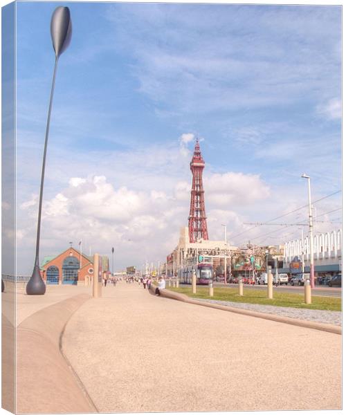 Blackpool Tower and Oar Canvas Print by Sarah Couzens
