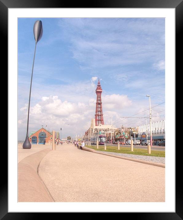 Blackpool Tower and Oar Framed Mounted Print by Sarah Couzens