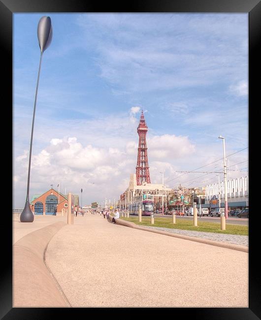 Blackpool Tower and Oar Framed Print by Sarah Couzens