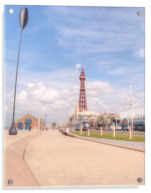 Blackpool Tower and Oar Acrylic by Sarah Couzens
