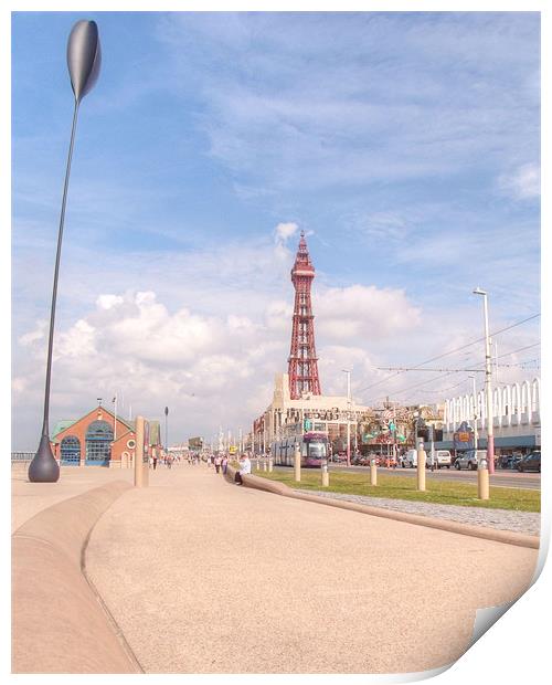 Blackpool Tower and Oar Print by Sarah Couzens