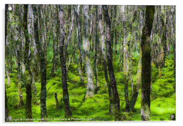Forest in green moss Acrylic by Kathleen Smith (kbhsphoto)