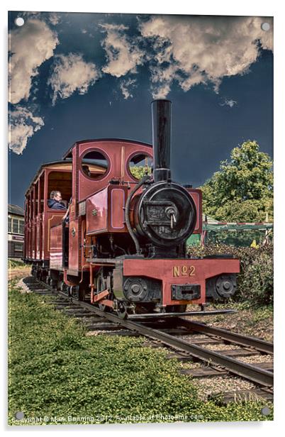 Bressingham train line Acrylic by Mark Bunning