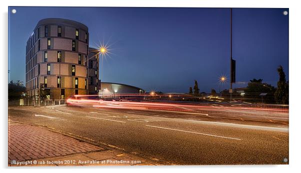 LIGHT TRAILS IN MAIDSTONE Acrylic by Rob Toombs