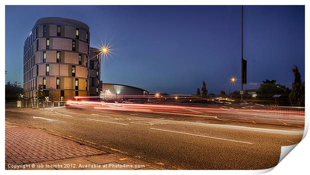 LIGHT TRAILS IN MAIDSTONE Print by Rob Toombs