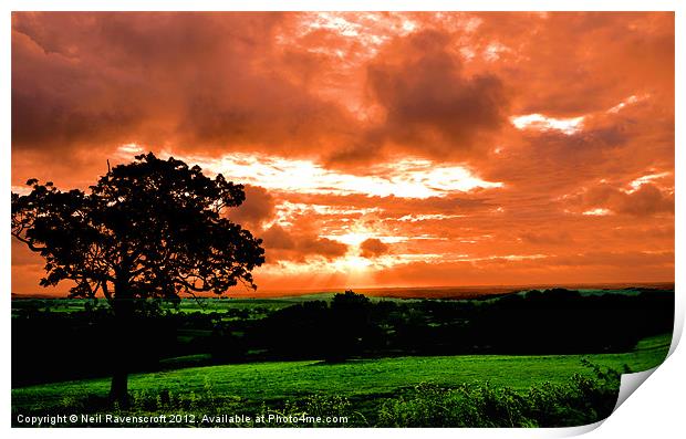 Sunset over Chesterfield Print by Neil Ravenscroft