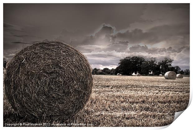 Harvest time in Norfolk Print by Paul Holman Photography