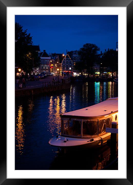 Amsterdam Nighttime Framed Mounted Print by Gemma Davis