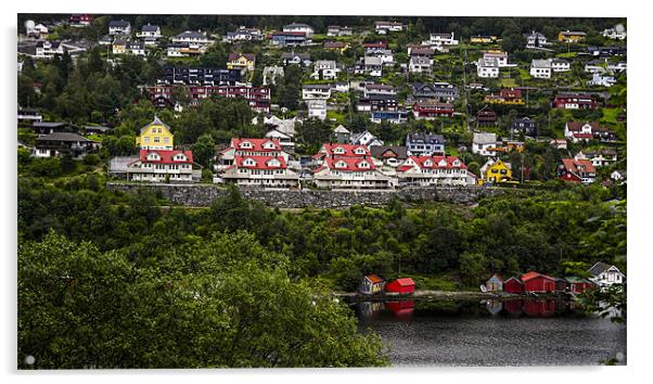 Norwegian houses Acrylic by Cristian Mihaila