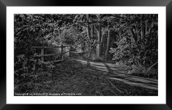 THE PATH MONO Framed Mounted Print by Rob Toombs