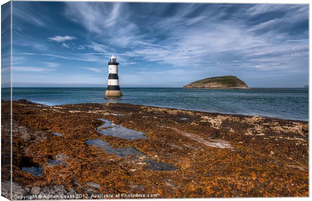 Black Point Lighthouse Anglesey Canvas Print by Adrian Evans