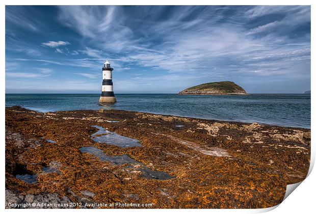 Black Point Lighthouse Anglesey Print by Adrian Evans