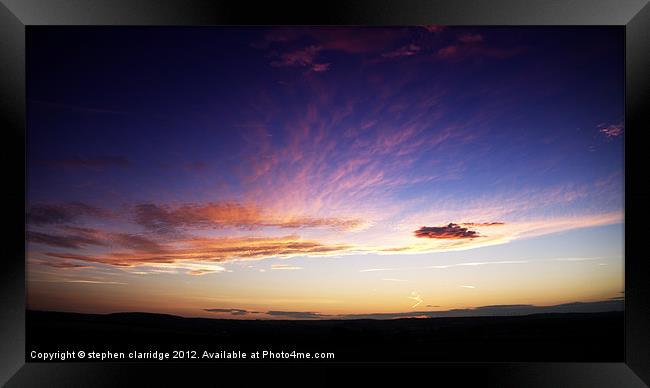 September sunset 1 Framed Print by stephen clarridge