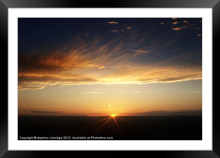 September sunset 3 Framed Mounted Print by stephen clarridge