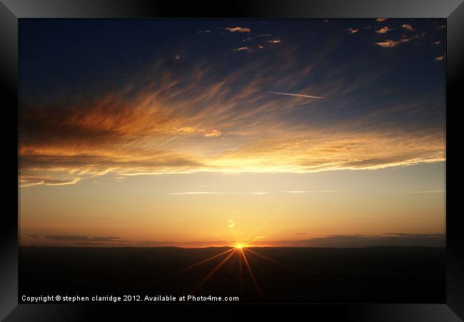 September sunset 3 Framed Print by stephen clarridge