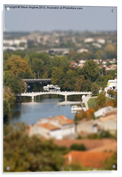 French Scene with tilt shift Acrylic by Steve Hughes