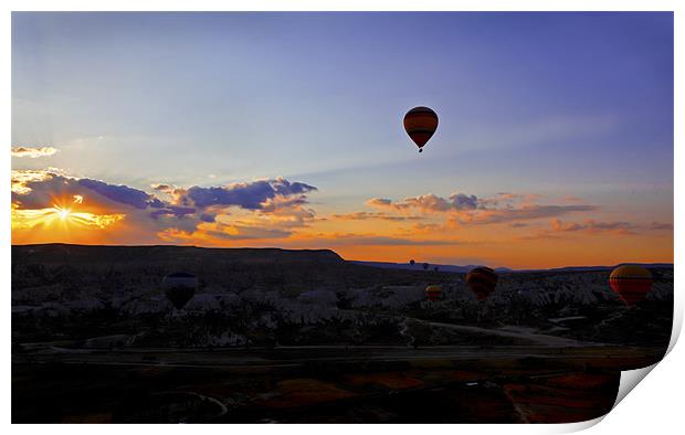 Daybreak over Cappadocia Print by Arfabita  