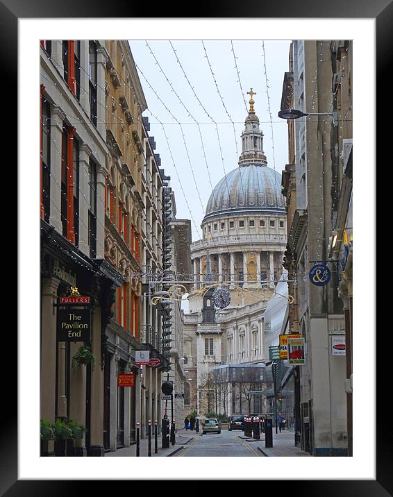 St Pauls Cathedral Framed Mounted Print by Noreen Linale