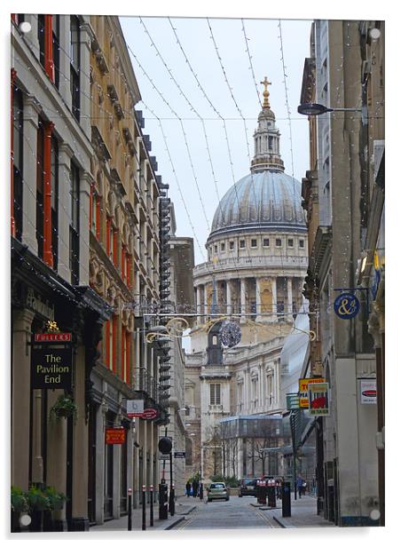 St Pauls Cathedral Acrylic by Noreen Linale