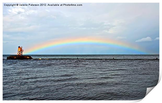 Rainbow At Sea Print by Valerie Paterson