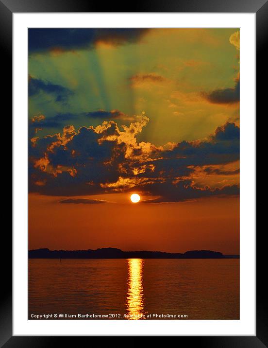 Sun Ray Sunset Framed Mounted Print by Beach Bum Pics