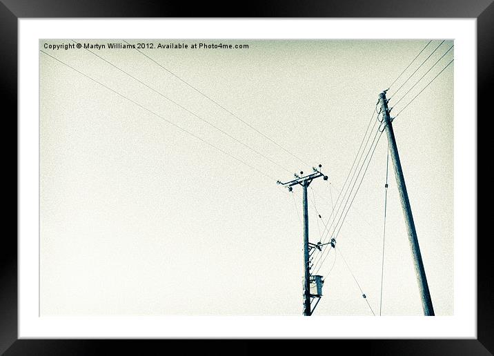Power Lines Framed Mounted Print by Martyn Williams