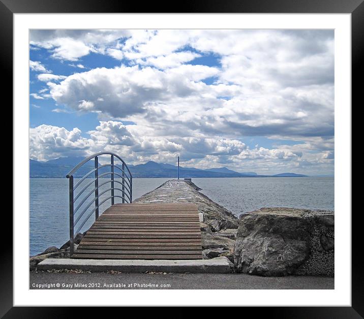 Lake Geneva Clouds Framed Mounted Print by Gary Miles