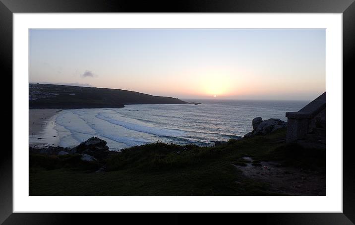 Sunset at St.Ives Framed Mounted Print by Michael Jones