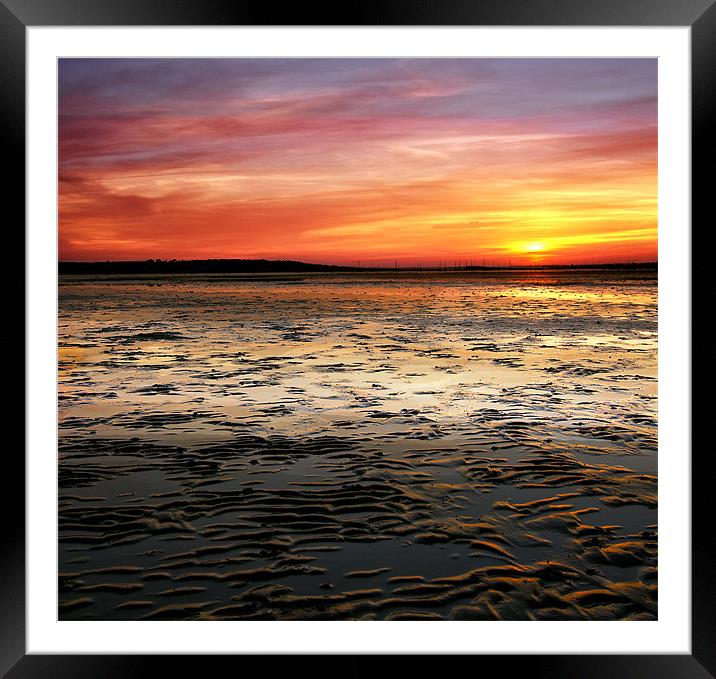 Poole Harbour Sunset Framed Mounted Print by Jennie Franklin