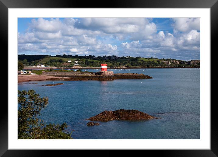 St Catherines Bay and Archirondel Tower Framed Mounted Print by Gail Johnson