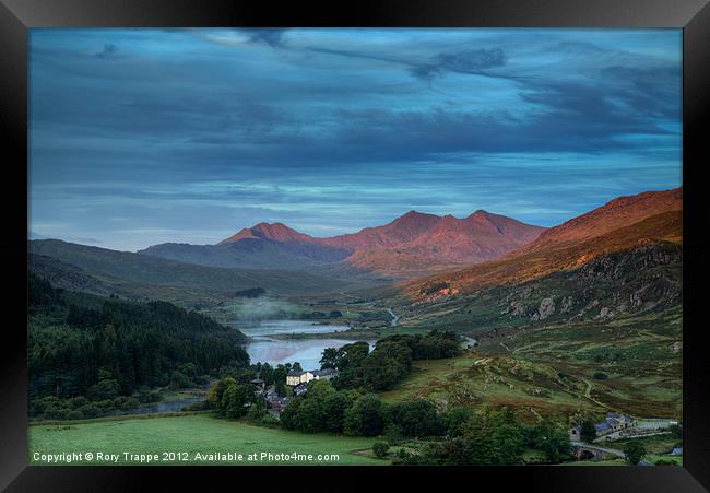 Capel Curig and Snowdon Framed Print by Rory Trappe