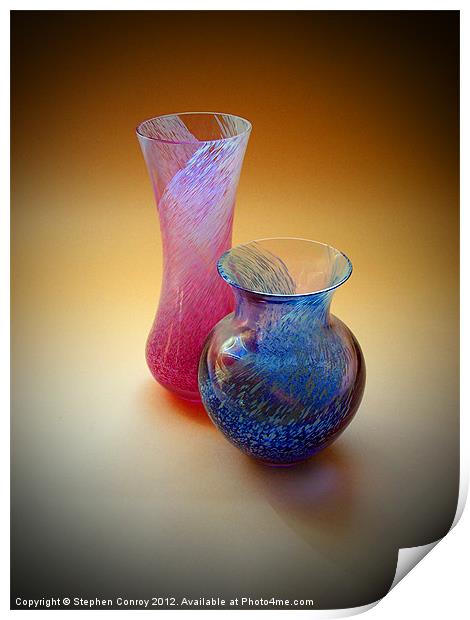 Pink Vase, Blue Vase - Still Life Print by Stephen Conroy