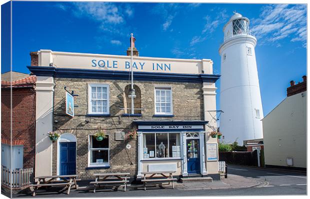 Sole Bay Inn Lighthouse Canvas Print by Stephen Mole