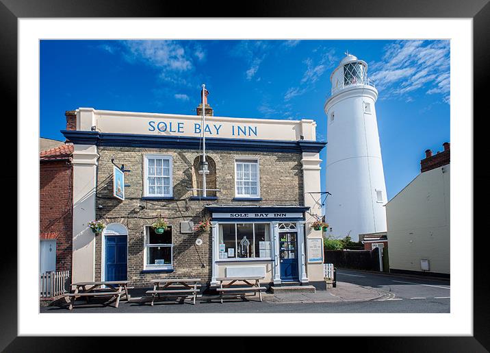 Sole Bay Inn Lighthouse Framed Mounted Print by Stephen Mole