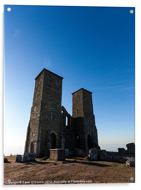 Reculver Towers Acrylic by Dawn O'Connor