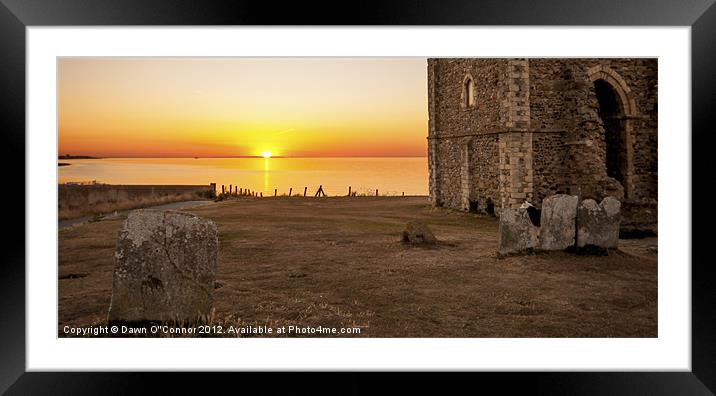 Reculver Towers Sunset Framed Mounted Print by Dawn O'Connor