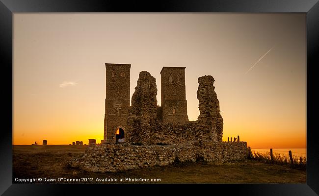 Reculver Towers Sunset Framed Print by Dawn O'Connor
