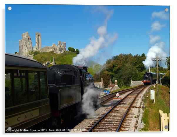 Passing at Corfe Acrylic by Mike Streeter