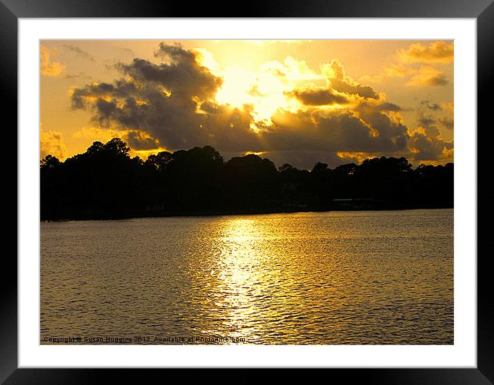 Lagoon Sunset Framed Mounted Print by Susan Medeiros