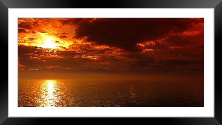 Fire in the sky Framed Mounted Print by paul lewis