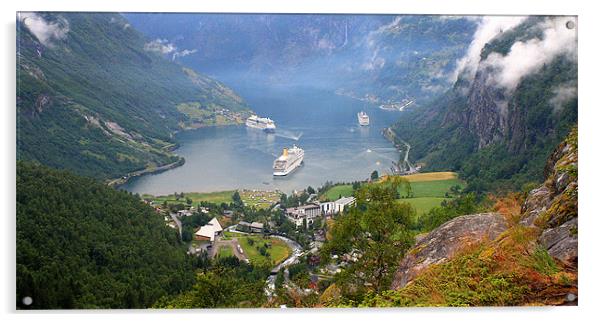 Norwegian Fjord Geirangerfjord Acrylic by paul lewis