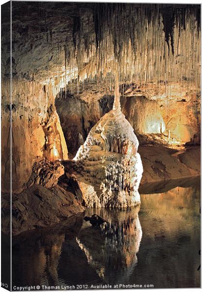 French water Cave Stalagmite Canvas Print by Thomas Lynch